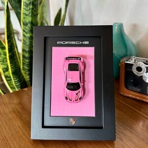 Porsche 911 GT3 RS Pantone-Inspired Framed Art – Pink on Pink – 1:64 Scale